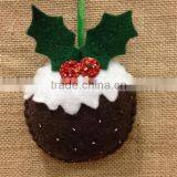 Hot Sell Christmas Pudding Felt Decoration Made in China
