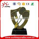 Wholesale custom high quality resin badminton trophy for sale