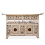 Buffet Console Oriental White Antique Mahogany Wood Furniture thumbnail-2
