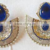 Sterling Silver Blue Gemstone Dangler EARRING Pair thumbnail-2