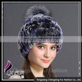 CX-C-78D Women Fashion Korean Excellent Rex Rabbit Fur Winter Hat thumbnail-5