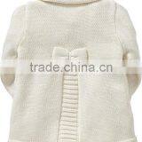 Long Style Baby Cable Sweater Coat Turn-down Collar Girl Knitting Cardigan thumbnail-2