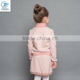 Winter Girls Pullover High Neck T Shirt And Short Skirt 2pcs Set Kids Knitted Clothing Set Wholesale thumbnail-4