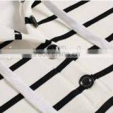 Ladies Women Casual Hooded Long Sleeve Striped Pullover Hoodies With Fleece thumbnail-5