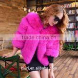 Short Natural Genuine Fox Fur Overcoat Winter Warm Real Coat For Women Real Fur Jacket Striped Style Plus Size Whole Fur Skin thumbnail-3