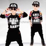 Custom Wholesale Handsome 95% Cotton 5% Polyester Kids Winter and Printing Boys Dance Costume Hoodies and Harem Pants Sets thumbnail-1