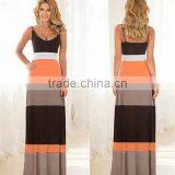 Walson Hot Sell Women Summer Dress Cotton Spaghetti Strap Slip Tube Slit Dress 2016 Summer Maxi Dress thumbnail-2