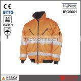 Safety Uniform Canvas Workwear Orange Bomber Mens hi Vis Jacket