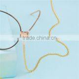 New Fashion Gold Plated White Decorative Eyeglasses Chain Holder thumbnail-2