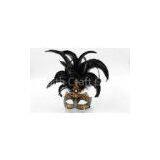 Masquerade Ball Venetian Masks Carnival In Black Hand Made For Women thumbnail-1