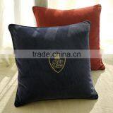 Cotton Corduroy Fabric With Embroideried Logo Brand Square Promotion Gift With Zip Corduroy Cushion thumbnail-1