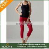 Women's Nylon and Spandex Fitness Ninth Pants Yoga Vest Suits thumbnail-1