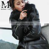 Real Sheep Fur Spring Tuscan Leather Jacket Long Sleeve Genuine Leather Jacket thumbnail-3