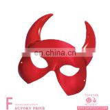 Halloween face animal Devil mask with horns red half face masquerade mask party for men