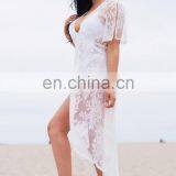Sexy Transparent White Lace Beach Dress Bikini Cover Up thumbnail-3
