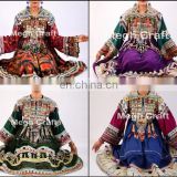 Vintage traditional Kuchi dress - Gypsy Afghani Tassel dress - kuchi Indian traditional With Tassel dress