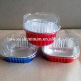 Mini Color Coated Colorful Food Packaging Aluminium Foil Box With Plastic Lid From China Manufacture thumbnail-3