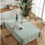 New Arrival New Pattern Black Table Clothes Solid Table Cloth With Pom Pom thumbnail-3