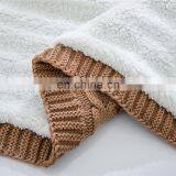 China Factory Supplier New Design Solid Color 2 Layers Acrylic and Wool Sherpa Winter Traveling Blanket With Competitive Price thumbnail-5