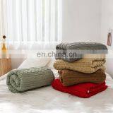 China Factory Supplier New Design Solid Color 2 Layers Acrylic and Wool Sherpa Winter Traveling Blanket With Competitive Price thumbnail-7