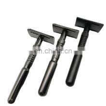 High Quality Closed Comb Black Stainless Steel Portable Safety Razor thumbnail-5