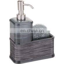 Plastic Kitchen Sink Countertop Liquid Dish Soap Dispenser Pump Bottle Caddy With Storage Compartment thumbnail-1