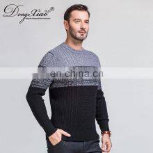 Custom Jacquard Knit Men's Winter Crew Neck Merino Wool Pullover Sweater thumbnail-5