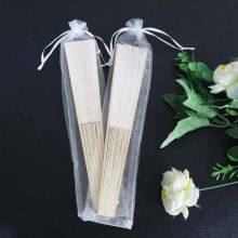 Organza Bag Packing Customized Folding Hand Fan for Wedding Promotion Event Folding Hand Fan thumbnail-1