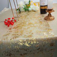 11inch Polyester Metallic Gold Mesh Roll Table Runner for Wedding Birthday Banquet Decor thumbnail-4