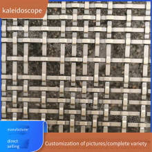 Titanium-plated Embossed Woven Mesh for Building Exterior Wall Decoration, Indoor Screen Partitions for Hotels, Diamond-shaped Stainless Steel Decorative Mesh thumbnail-4