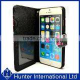 Hot Sale Black Flower Wallet Case For IPhone 6S thumbnail-5