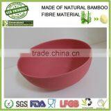 pink color hand painted bamboo fiber snack rice fruit bowl