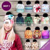 Bright Color Custom Dobby Knit Beanie Hats With Top Ball Knitting Universal Type Knitted Beanie Hat With Tassel thumbnail-3