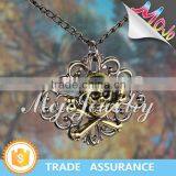 Punk Style Zinc Alloy Huge Head Skeleton Pendant Necklace