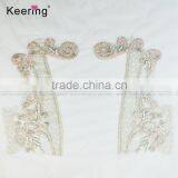 One Set Pink Beads Handmade Decorative Dress Patch for Women WDP-021 thumbnail-6