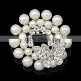 Hot style Chic elagant jewelry Fashion brooch simple brooch silver&black pearl crystal rhinestone brooch pin