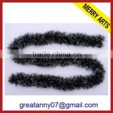 Newest christmas snow decoration black tinsel garland for 2015 wholesale