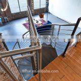 Indoor Steel Wood Spiral Staircase With Stainless Steel Railing thumbnail-2