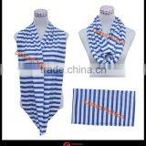 Nursing Cover Nursing Scarf Breastfeeding Cover Circle Infinity Scarf Blue Stripe Scarf thumbnail-1