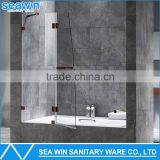 Hot Sale European Style Tempered Glass Framless Hinge Style Folding Bath Screen thumbnail-2