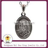 High Quality Stainless Steel Religious Catholic Ecce Homo Jesus Christ Crown of Thorns Pewter Oval Medal Pendant Pray For Us thumbnail-2