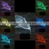3D Optical Night Light Shark 7 RGB Light Colors 10 LEDs AA Battery or DC 5V Mixed Lot thumbnail-1