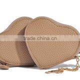 Khaki PU Coin Purse Mini Size Heart Shape Coin Case for Lady thumbnail-5
