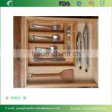 Very Simply 5 Slots Bamboo Drawer Organizer Cutlery Tray thumbnail-3