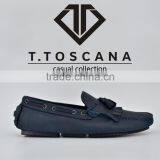 Navy Nubuck Leather Tassels Upper With Buckle Men Leather Casual Shoes Dubai Shoes thumbnail-2