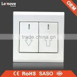 High Quality Frosted Faceplate PC White Two Gang One Way Swtich Two Gang Two Way Switch thumbnail-2