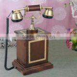 Antique Brass Wood Telephone thumbnail-1