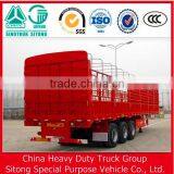 High Quality 3 Axle Mechanical Suspension Double Tires , Wood Floor Fence / Grid / Stake Side Wall Semi Trailer for Sale thumbnail-5