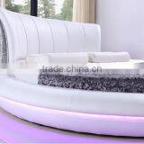 Bisini White Leather LED Round Bed, Luxury LED Round Bed thumbnail-4