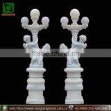Antique White Marble Angel Statue Design Garden Lamps thumbnail-1